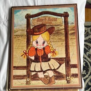 2 vintage Kids Puzzles Ranch House Restaurants & Christmas Santa